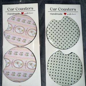 Homemade car coasters! 8$ per pack. Let me know which pack you want!!